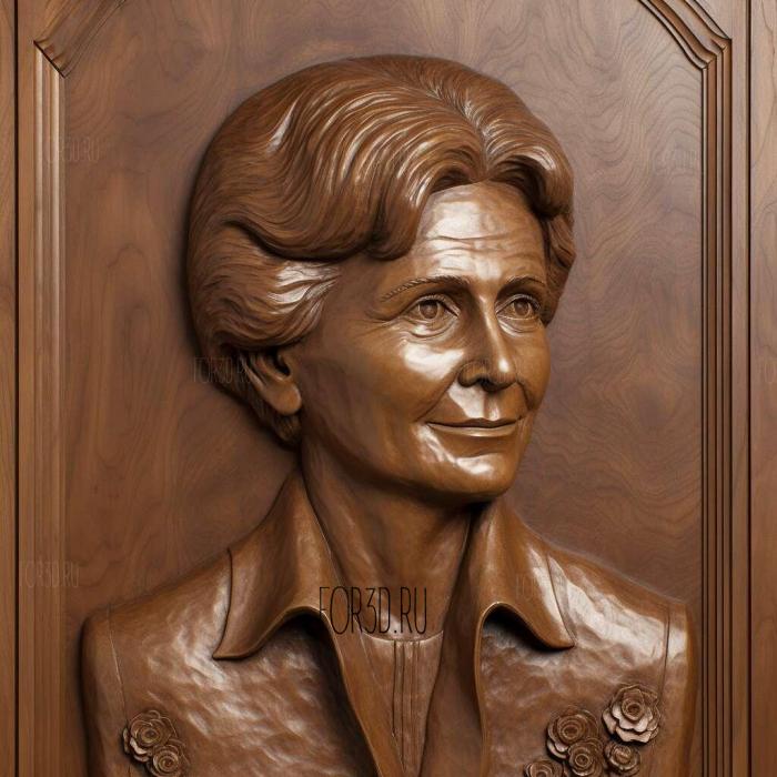 Laura Bush 1 stl model for CNC